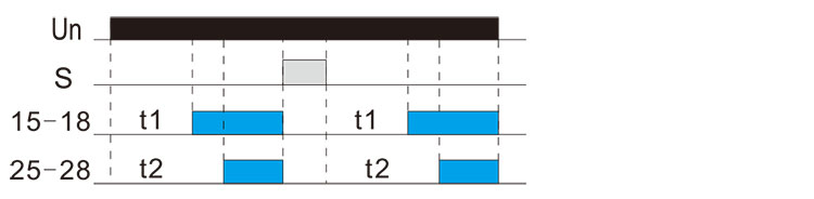 雙延時時間繼電器功能圖